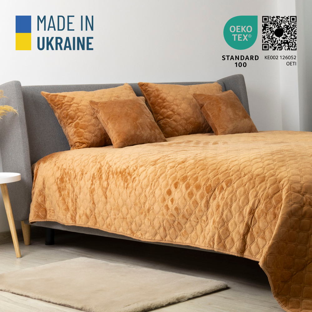 Покрывало ТЕП VELOUR ромб прямой 240х260 см Кофейный (4-00518 22237) - фото 9