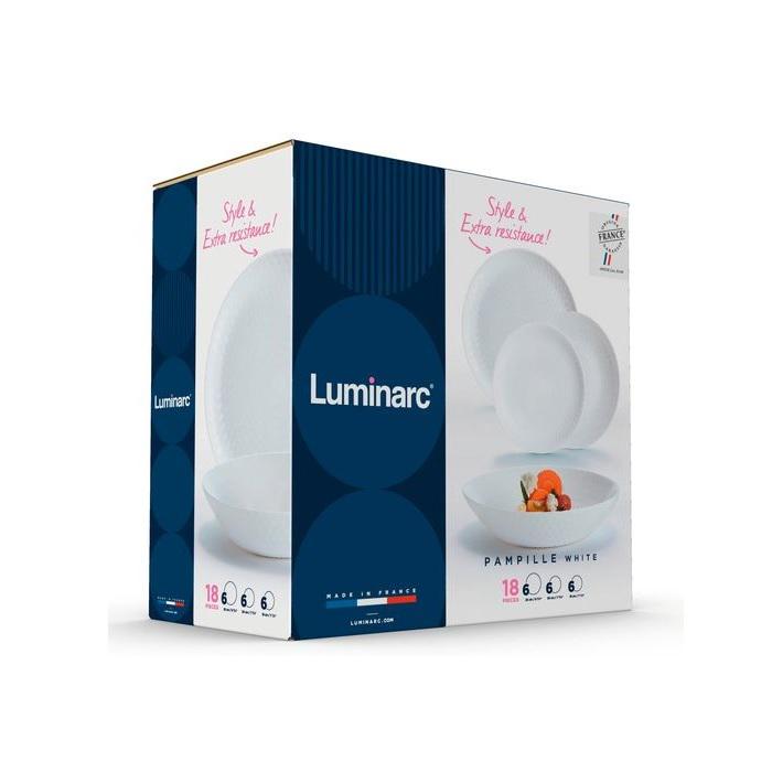 Столовый сервиз Luminarc Pampille Q6153 18 пр. White (114676) - фото 2 Столовый сервиз Luminarc Pampille Q6153 18 пр. White (114676) - фото 2