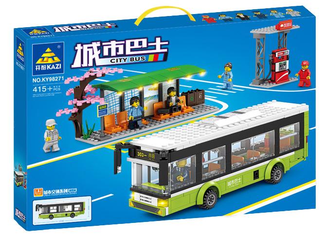 Конструктор автобус з пасажирами Kazi 98271 зупинка/заправка 415 дет. (30411358)
