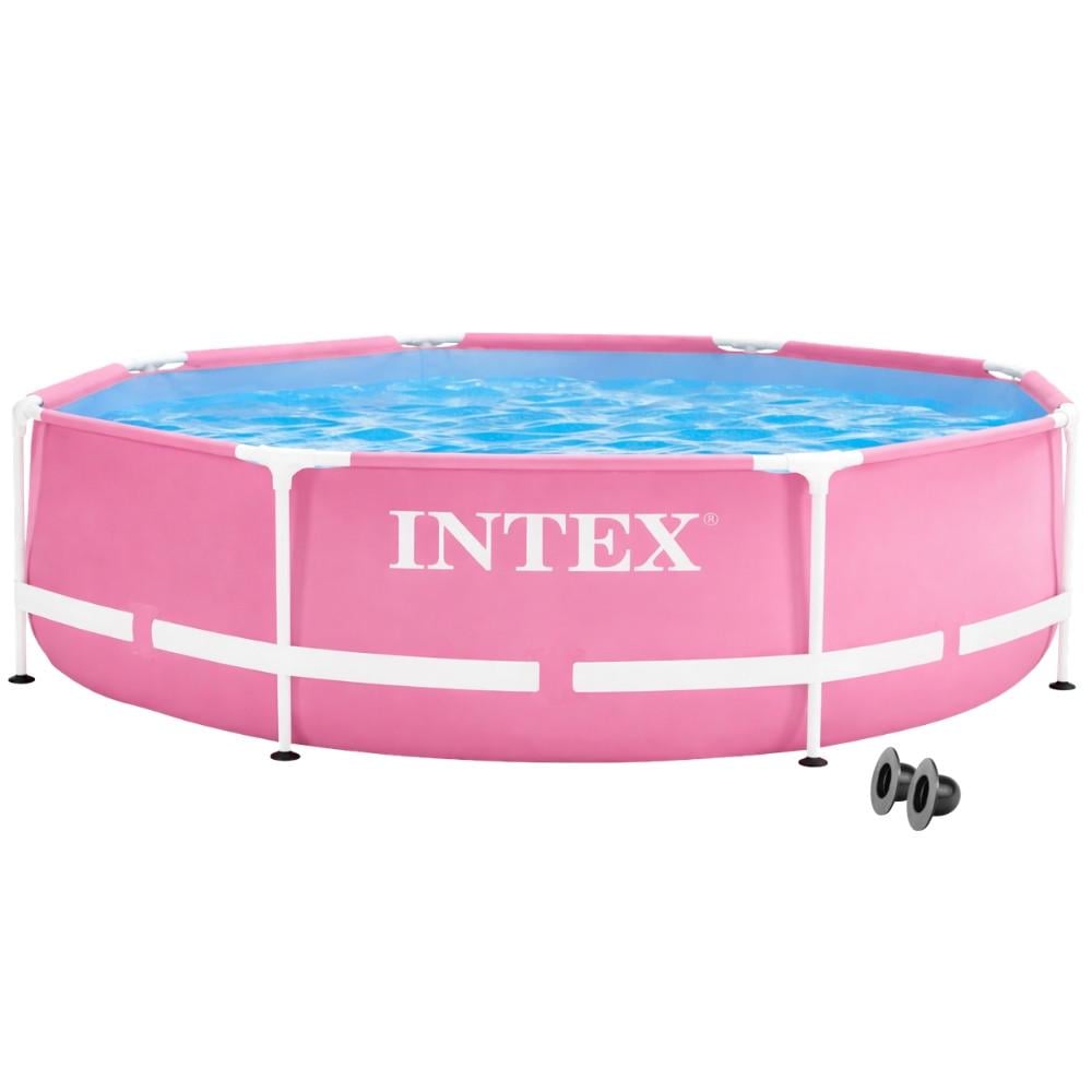 Бассейн круглый каркасный Intex Metal Frame 28290 244х76 см с антикоррозионным каркасом Розовый (147-9-28290)