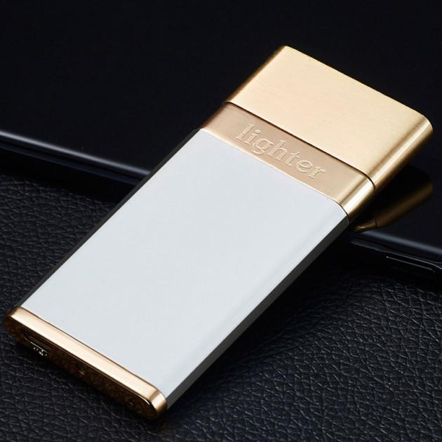 Зажигалка SUNROZ DK-110 Ultra Thin портативная электронная аккумуляторная USB Белый (SUN4211) - фото 2