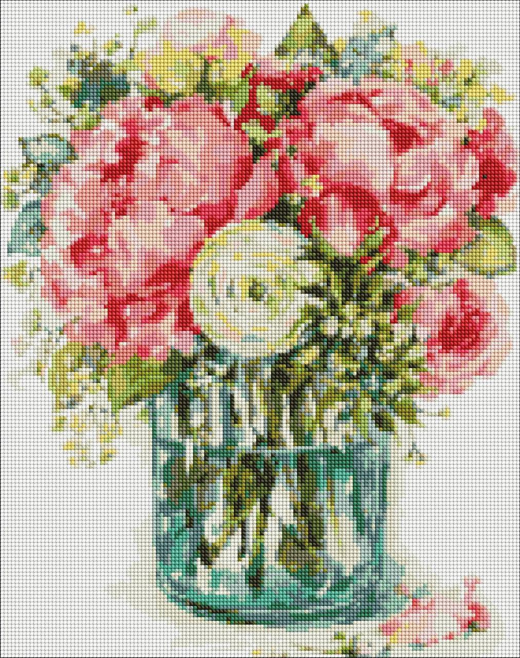 Набор алмазной мозаики Изысканные пионы 40x50 см (AMO7084)