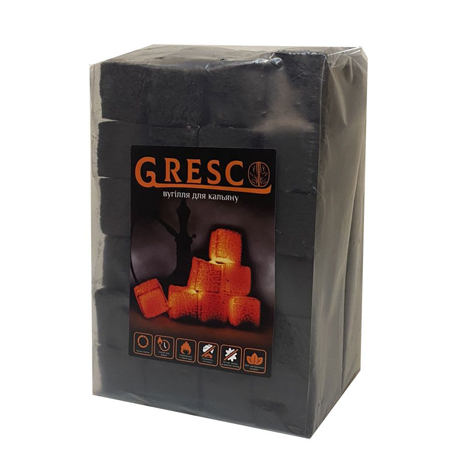 Уголь для кальяна ореховый Gresco без коробки 1 кг