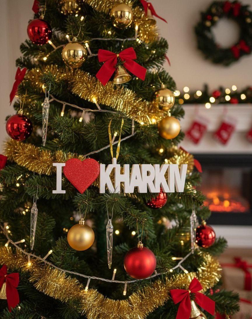 Комплект елочных игрушек Символы Харькова 10x10x1 см (2857444081)