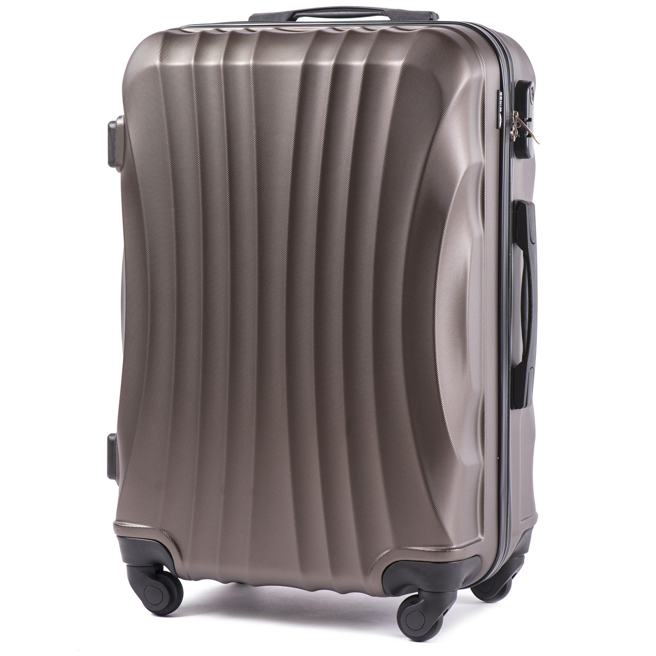 Валіза пластикова Wings 159 середня на 4 колесах 65х45х25 см 58 л Кавовий