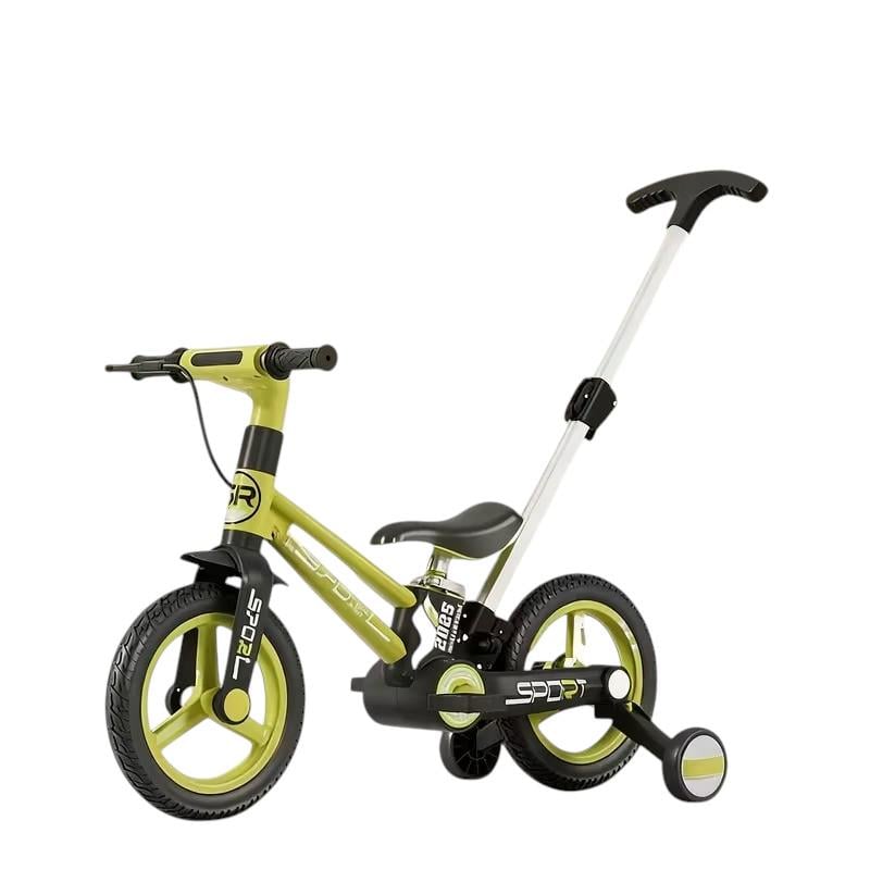 Велосипед-биговел детский трансформер 3в1 YYD-618 с родительской ручкой и педалями 12" до 60 кг от 2 лет Зеленый