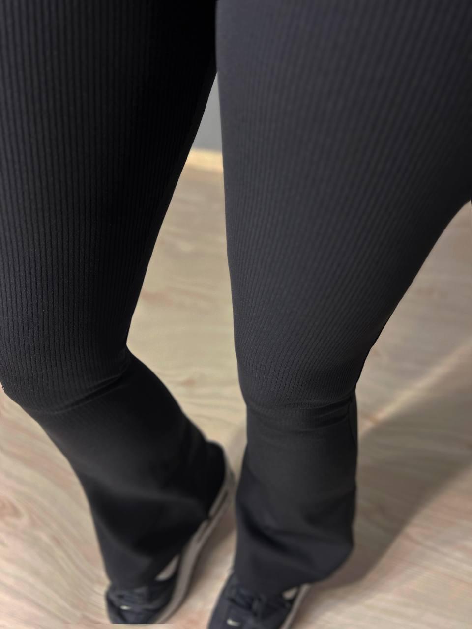 Лосини жіночі Prenses 608 кльош в рубчик S Чорний (26938703) - фото 4 Лосини жіночі Prenses 608 кльош в рубчик S Чорний (26938703) - фото 4