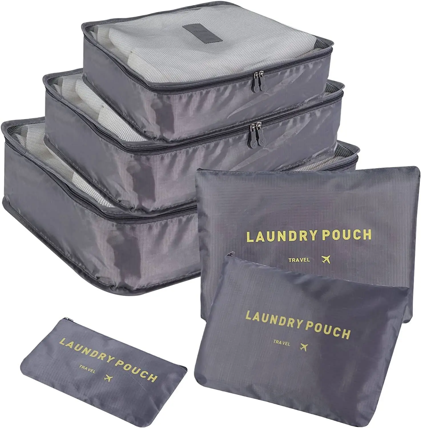 Набор органайзеров Laundry Pouch для вещей на застежках Серый