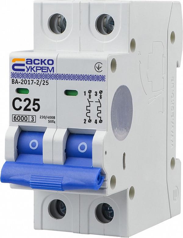 Автоматический выключатель АСКО-УКРЕМ ВА-2017 2Р 25А С (2212871266)