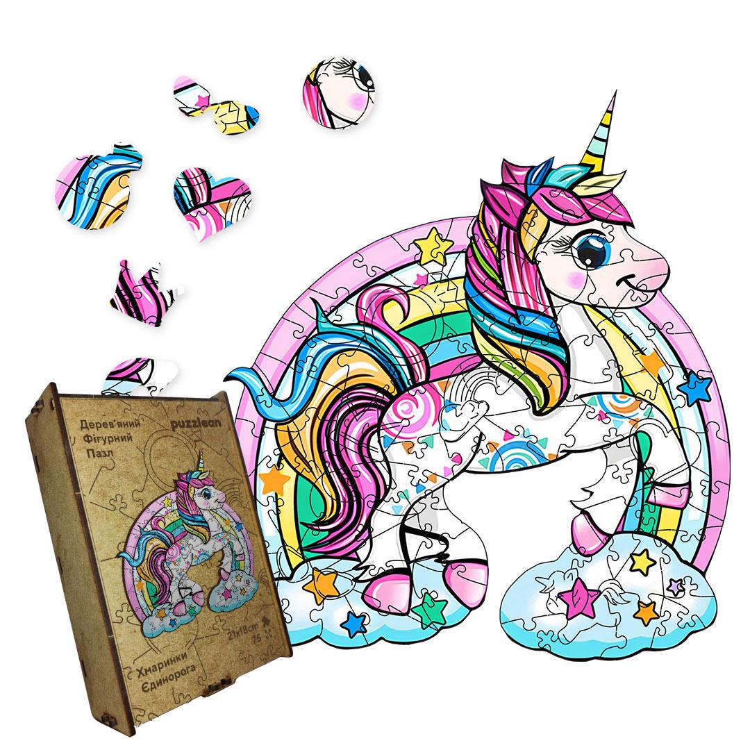 Пазл дерев'яний хмаринки єдинорога А3 200 ел.
