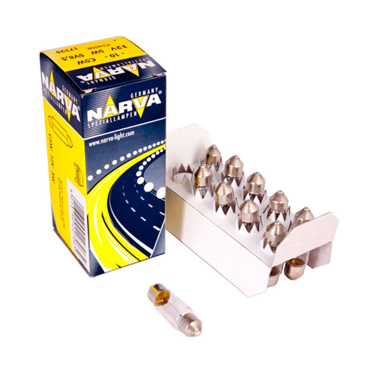 Лампа розжарювання Narva 10 шт. C5 W/12 V/5 W/SV8,5