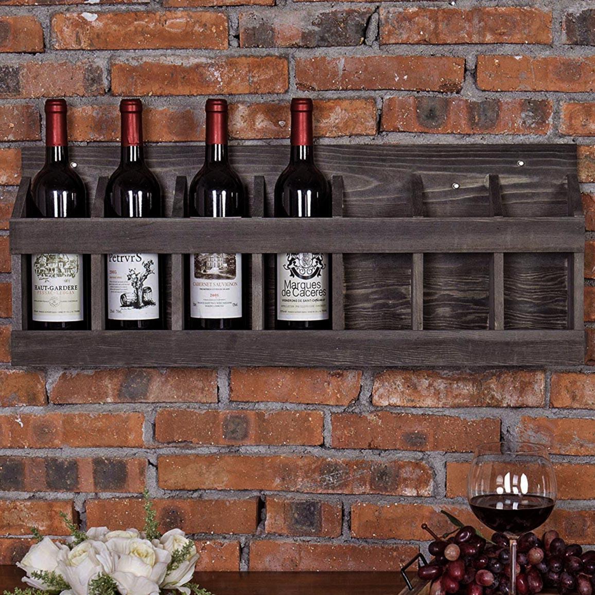 Полка для вина настенная из дерева Сумото Лофира (ПНК-005739)