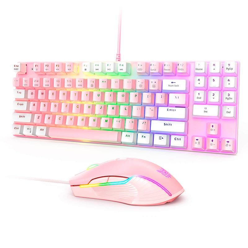 Клавіатура з мишкою для ігор ONIKUMA Gaming Combo 2в1 G26/CW905 ENG Pink (11169396)