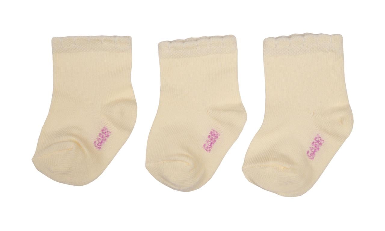 Шкарпетки дитячі бавовняні демісезонні для дівчинки Gabbi SМ-560 р. 8-10 6 пар Молочний (90560)