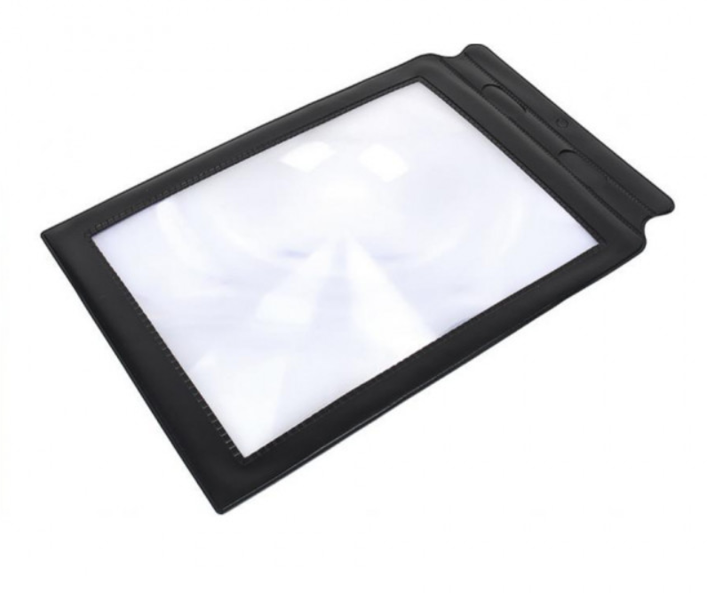 Скло збільшувальне гнучке переносне лупа A4 3x лінза Френеля Black (284331) Скло збільшувальне гнучке переносне лупа A4 3x лінза Френеля Black (284331)