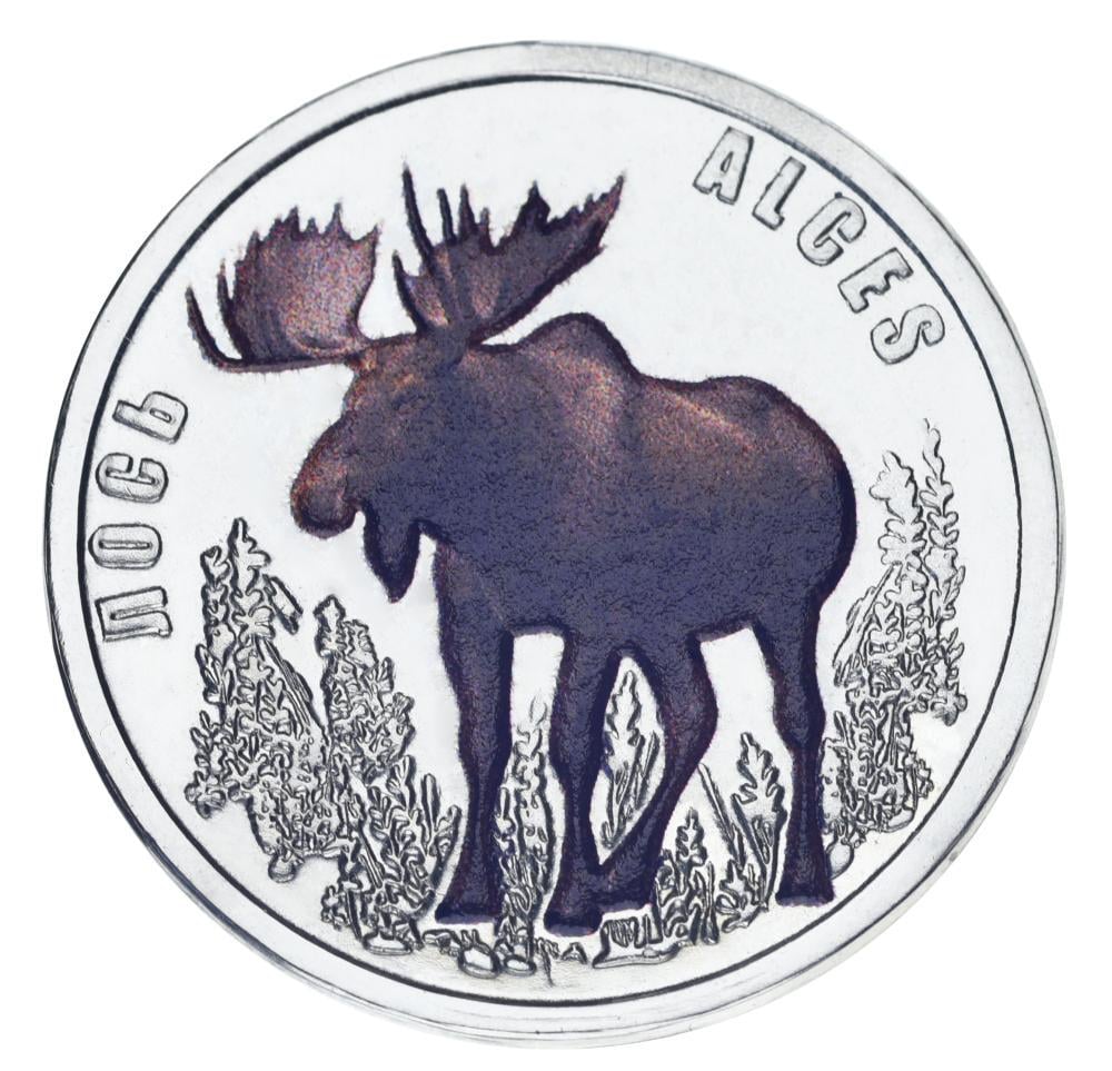 Коллекционная монета Украина 5 карбованцев 2024 UNC Фауна Украины-Лось (М23712)