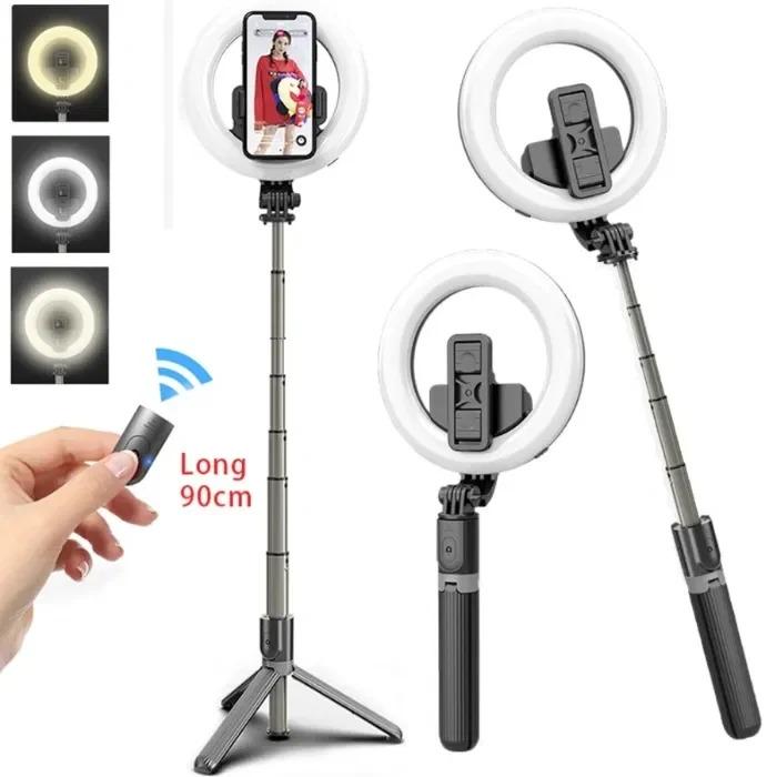Селфи Led лампа кольцевая Mirror Selfie Stick L07 на треноге 16 см Черный (6251518) - фото 7 Селфи Led лампа кольцевая Mirror Selfie Stick L07 на треноге 16 см Черный (6251518) - фото 7