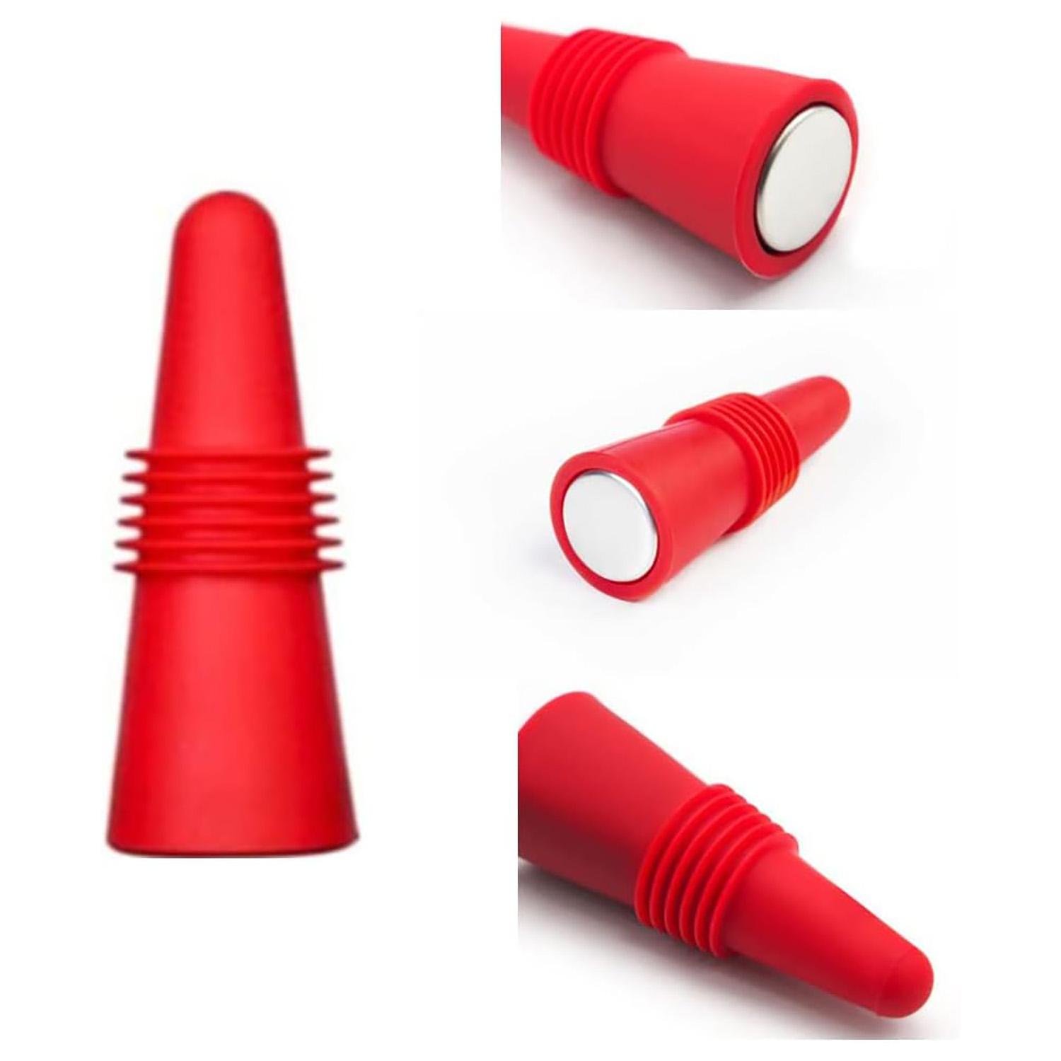 Комплект пробок для бутылок вина и шампанского многократные силиконовые 6 см 2 шт. (24099405) - фото 8