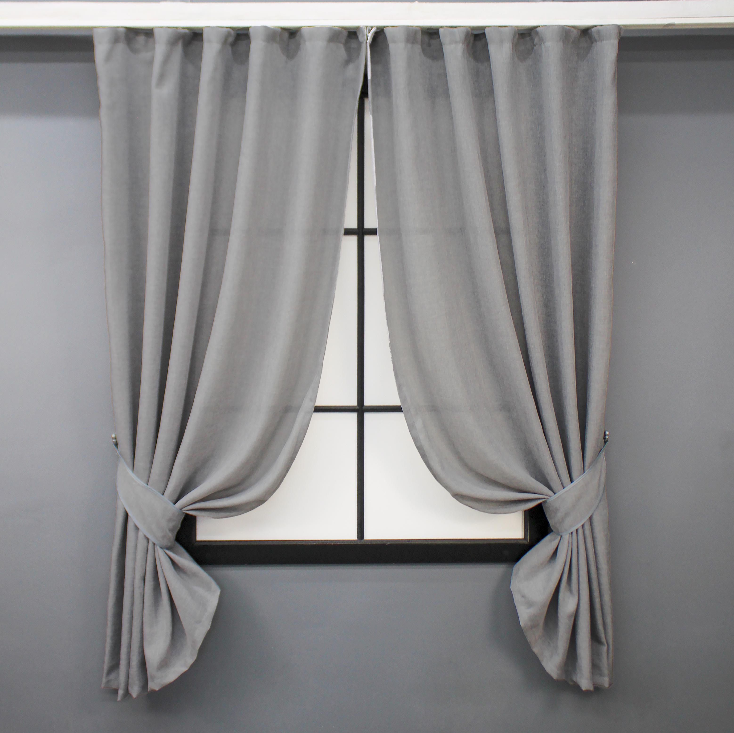 Комплект коротких штор VR-Textil Лен Мешковина № 1016ш 130х170 см 2 шт. Светло-серый (35-0286)