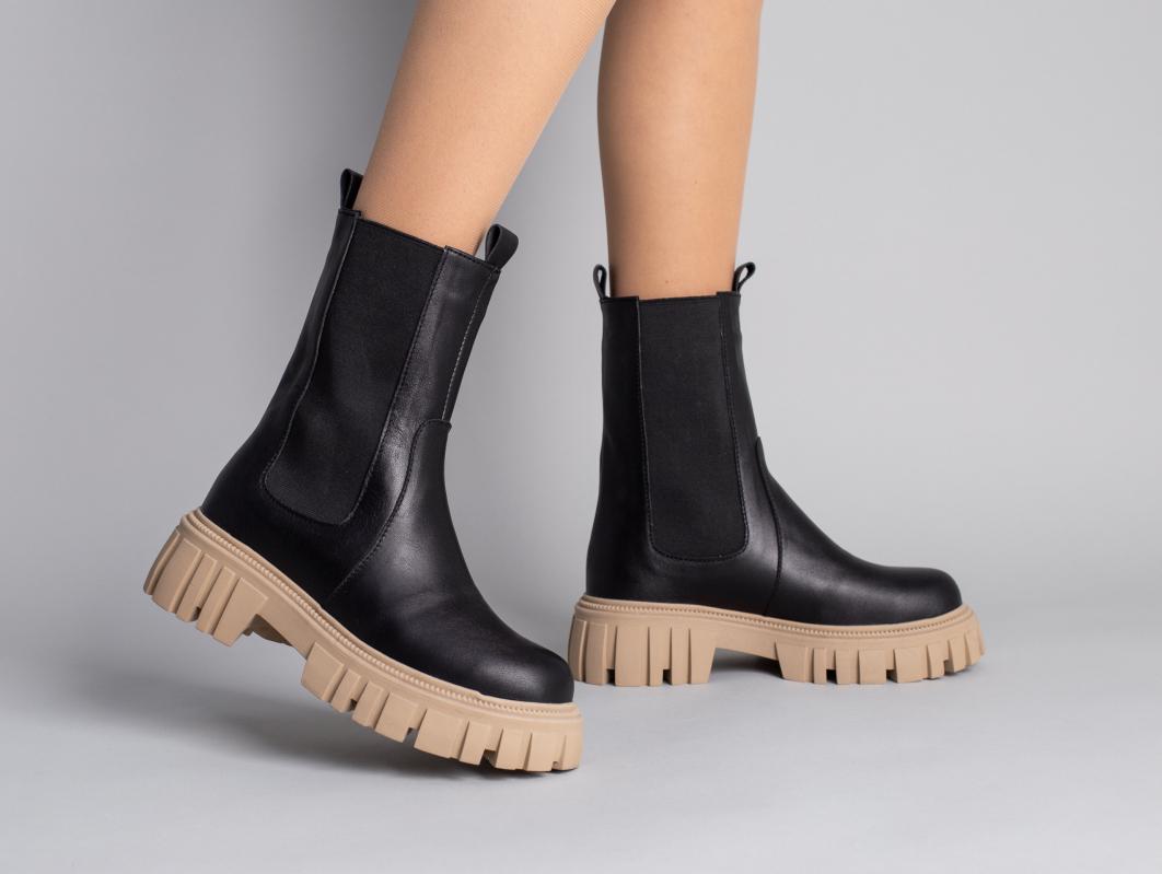 Челсі шкіряні високі зимові р. 38 Чорний (5500-1з/38)