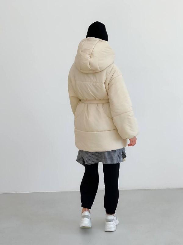 Куртка жіноча пухова ZF Inspire 1021 Оversize L-XL Бежевий (1021-Бж-L-XL) - фото 5 Куртка жіноча пухова ZF Inspire 1021 Оversize L-XL Бежевий (1021-Бж-L-XL) - фото 5