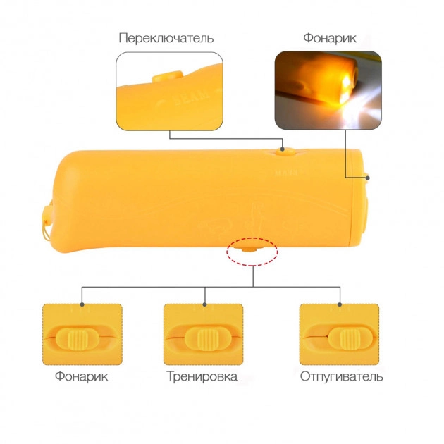 Отпугиватель собак Ultrasonic AD-100 ультразвуковой Желтый (AD-100) - фото 3