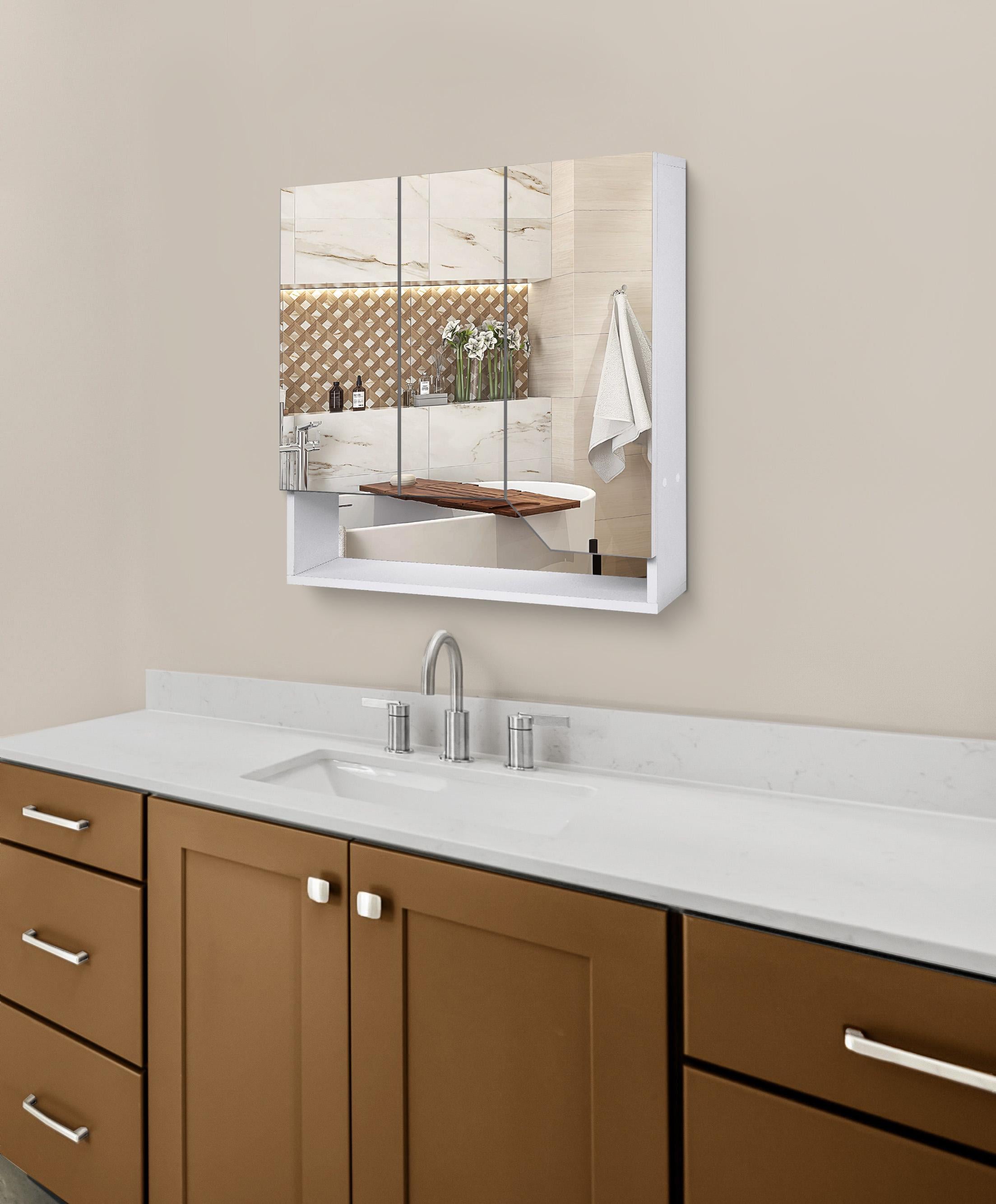 Шкаф зеркальный навесной в ванную комнату TR1-70 700х700х145 мм