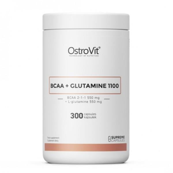 Амінокислота BCAA для спорту OstroVit BCAA + Glutamine 1100 mg 300 капс. (000016009)