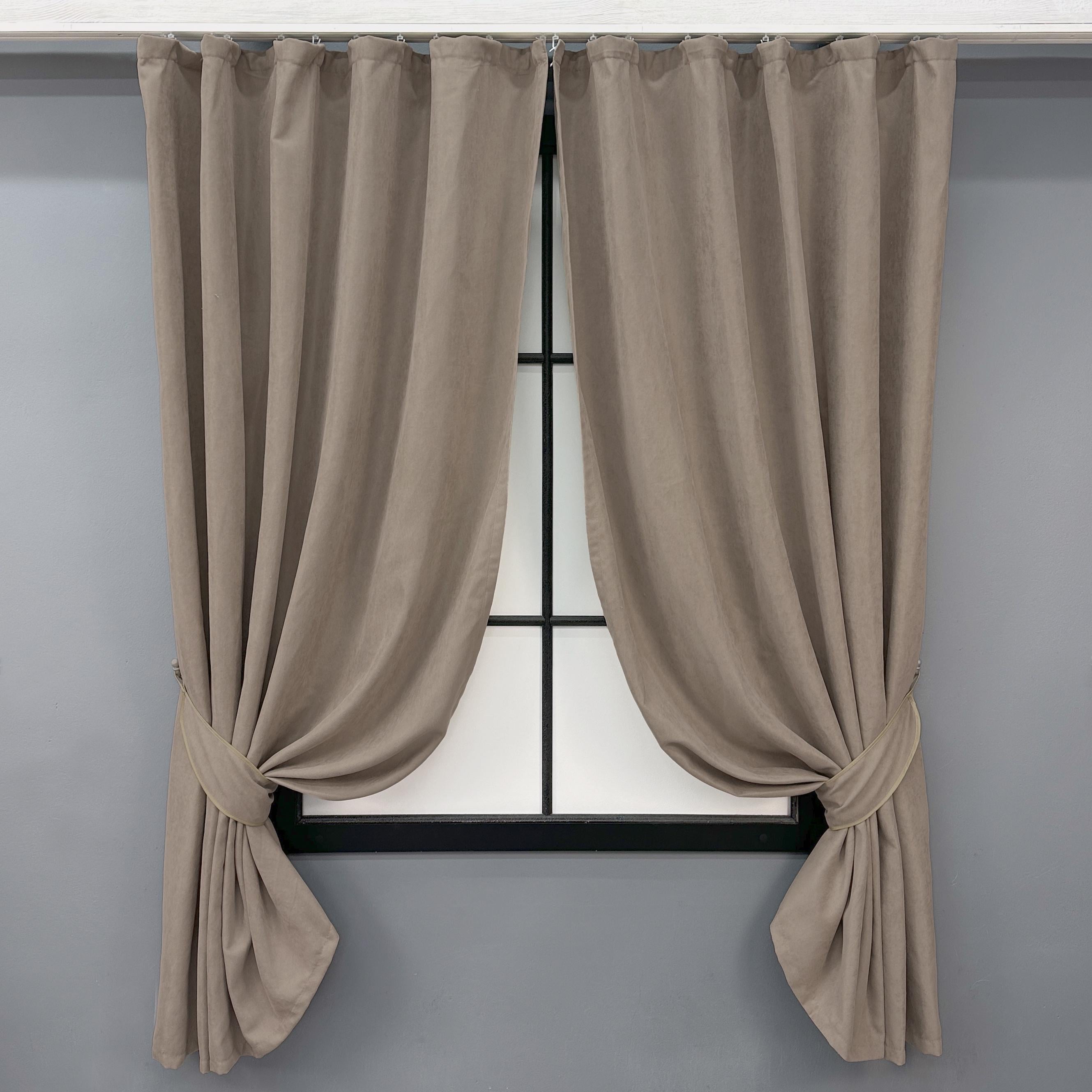 Комплект коротких штор VR-Textil микровелюр Petek № 1487ш 130х170 см 2 шт. Какао (35-0276)