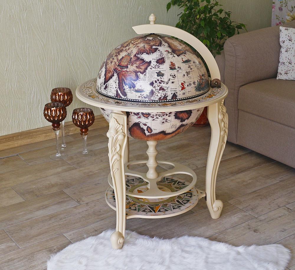 Минибар напольный Гранд Презент Глобус Континенты с ажурными ножками 45 см (45045W-M)