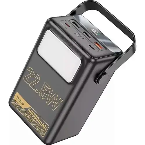 Батарея портативна Hoco J110 Powerful LCD/Lamp 22,5W 60000 mAh Black