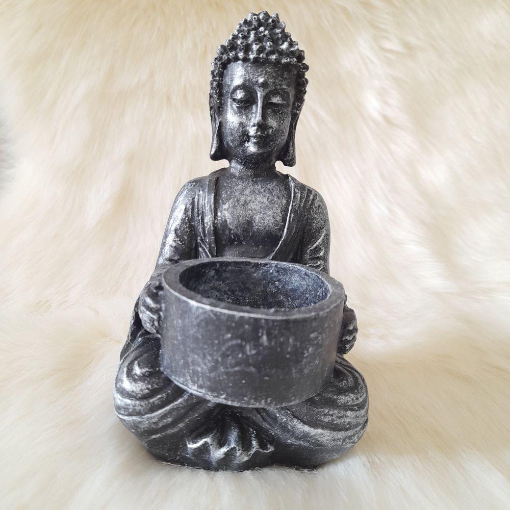 Підсвічник Гранд Презент Будда обіймає ПП702в 15х10х10 см Срібний - фото 2 Підсвічник Гранд Презент Будда обіймає ПП702в 15х10х10 см Срібний - фото 2
