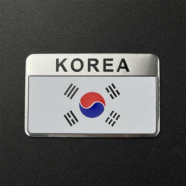 Эмблема алюминиевая флаг Кореи с надписью Korea 8х5 см (1693854017)