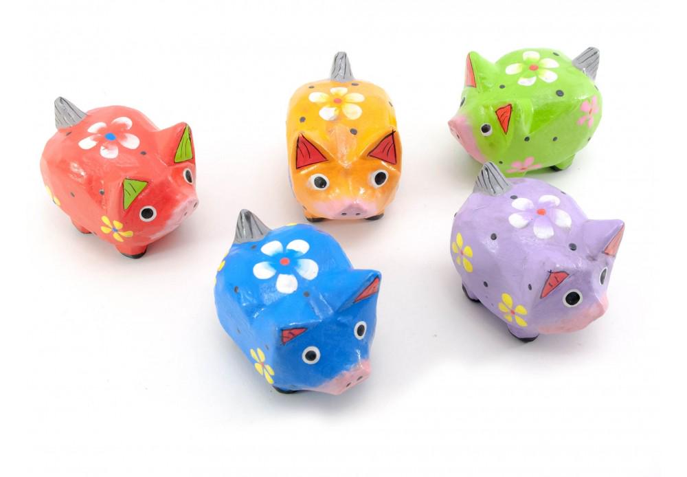 Набір статуеток Свинки розписні дерев'яні 5 шт.