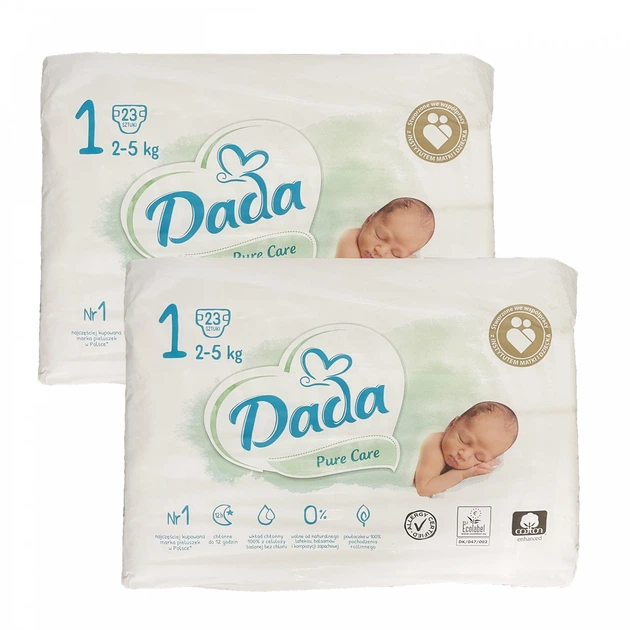 Подгузники детские Dada Pure Care 1 2-5 кг 46 шт. (72678290)