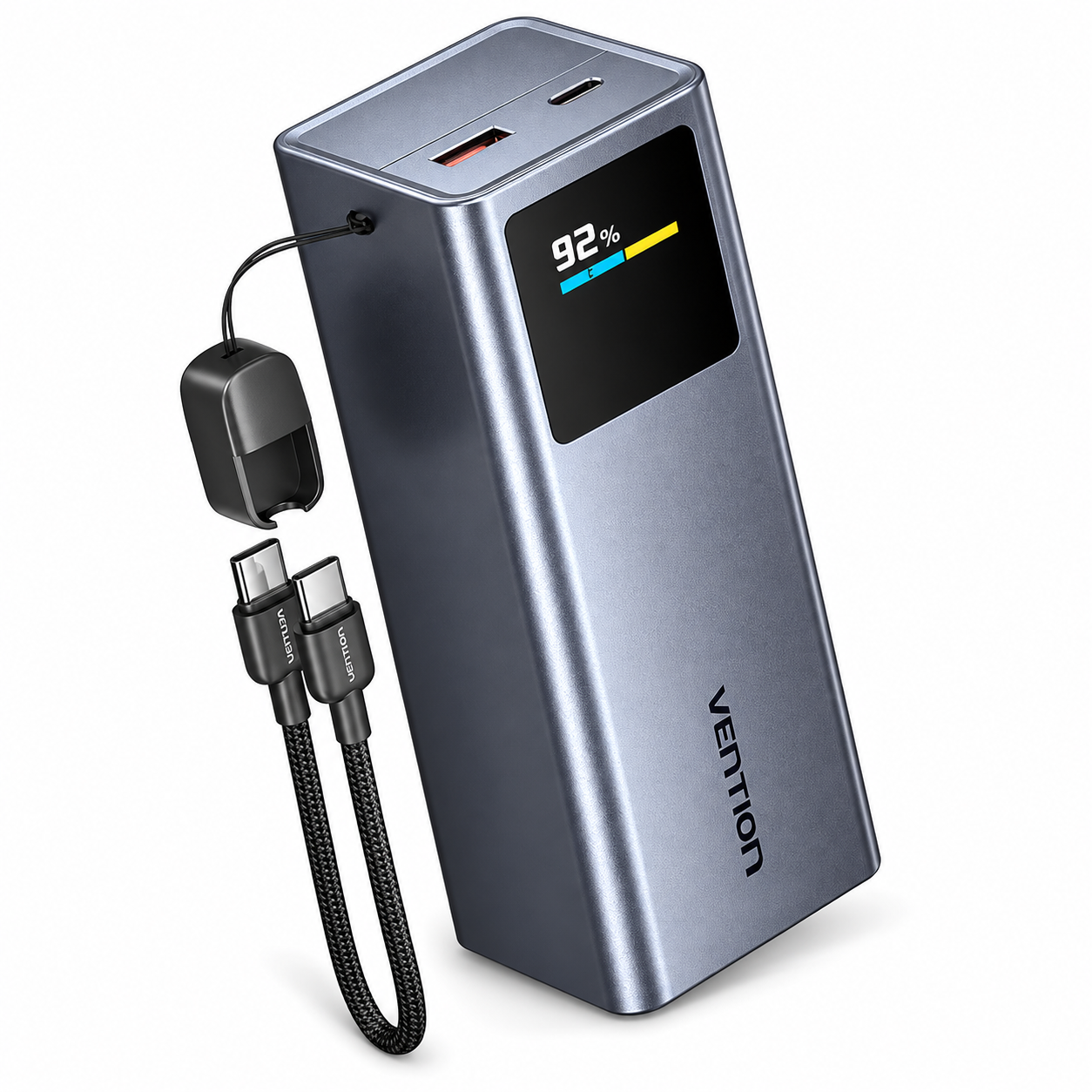 Повербанк Vention 20000 mAh 100W PD зі знімним кабелем USB-C Black (FKCH0) Повербанк Vention 20000 mAh 100W PD зі знімним кабелем USB-C Black (FKCH0)
