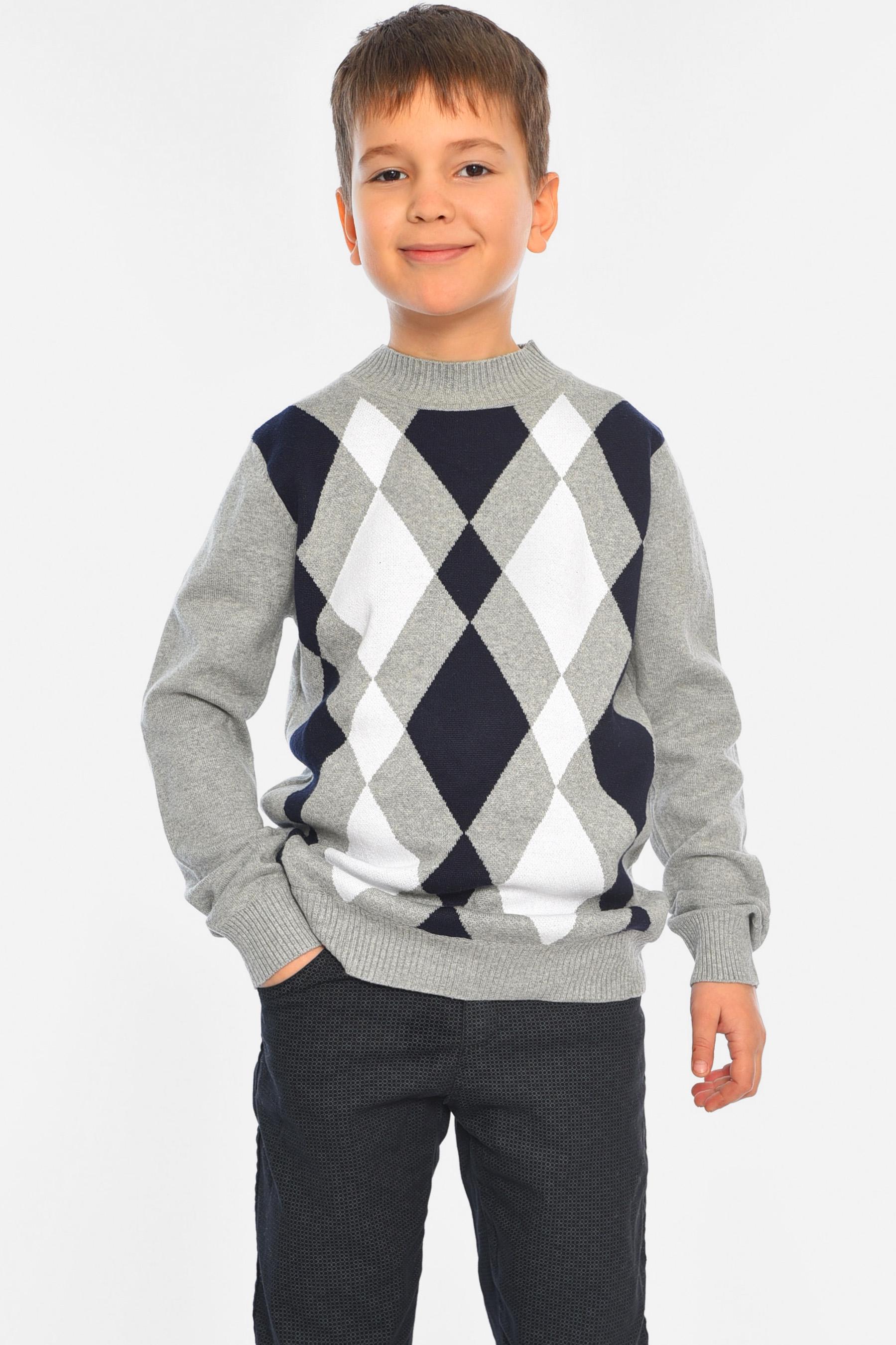 Свитер детский для мальчика 152 см Серый (196329)