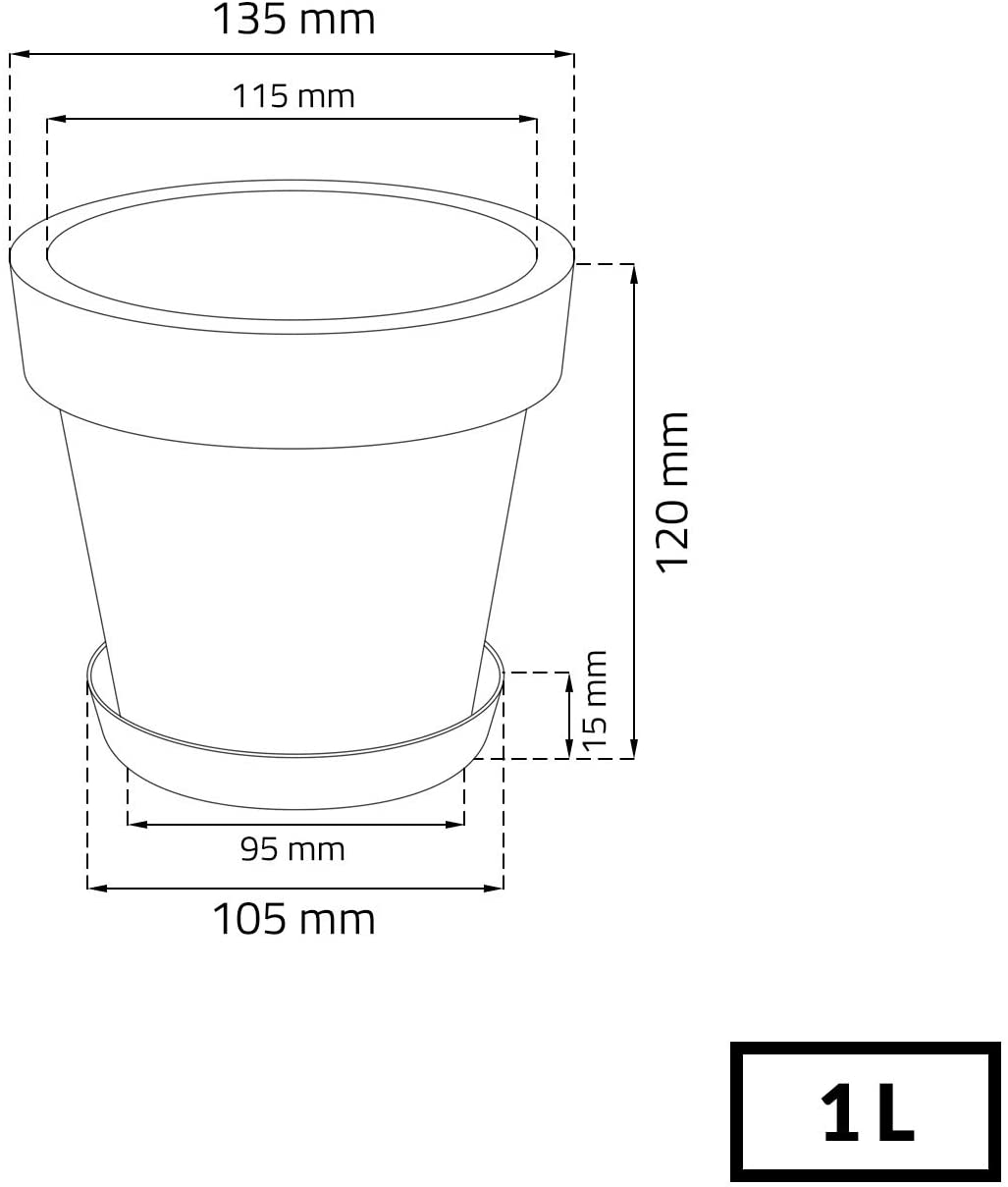 Горшок для цветов Prosperplast Lofly Н-12 см Серый (70709-405) - фото 3