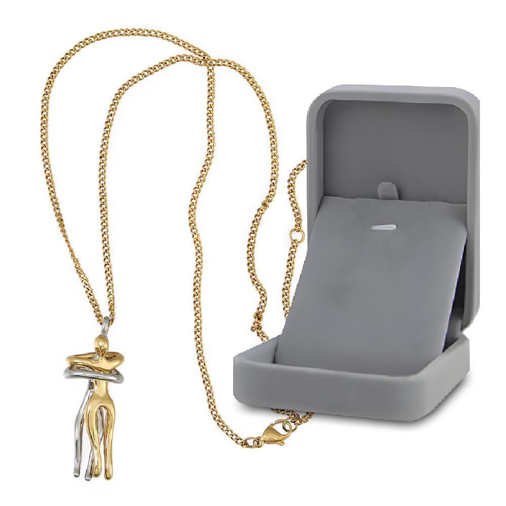 Кулон-подвеска женский Lovers с цепочкой и футляром Золотистый/Серебристый (LNCZKH-SLV-GLD-0678)