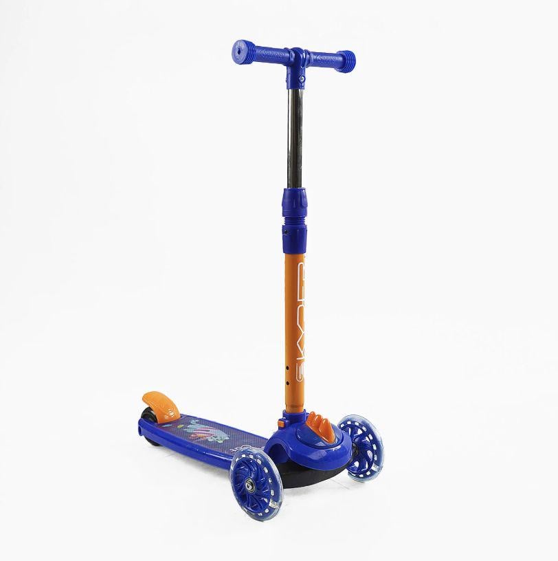 Самокат трехколесные колеса PVC со светом руль съемный (33339871)