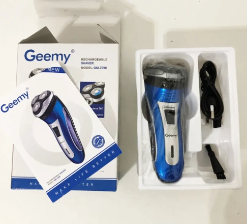 Електробритва акумуляторна Geemy GM 7090 для сухого гоління із триммером Синьо-сріблястий (005179) - фото 7 Електробритва акумуляторна Geemy GM 7090 для сухого гоління із триммером Синьо-сріблястий (005179) - фото 7