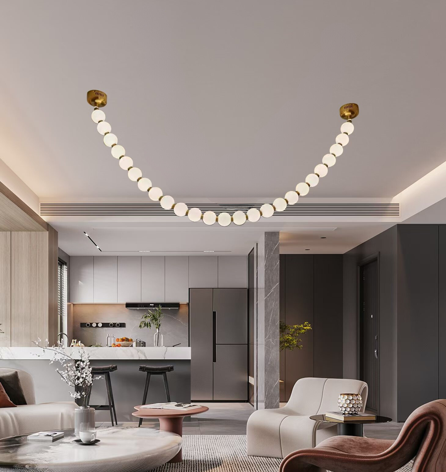 Люстра подвесная большая современная жемчужина Valeso G3873-25 Copper 60W