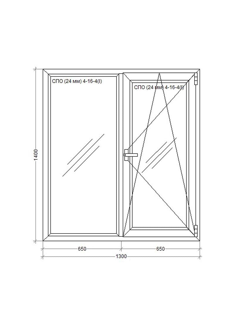 Окно металлопластиковое WDS 5S поворотно-откидное 1300х1400 мм - фото 2