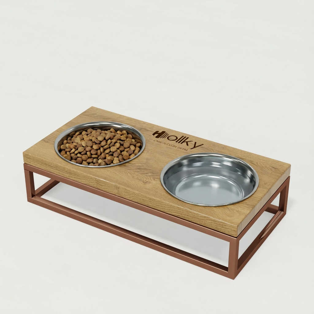 Миски на підставці для маленьких собак і котів Hollky Base S 2х0,45 л (BS-36187-GLNT) - фото 1 Миски на підставці для маленьких собак і котів Hollky Base S 2х0,45 л (BS-36187-GLNT) - фото 1