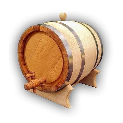 Бочка дубовая для виски 10 л обручи из нержавеющей стали (DR012300)