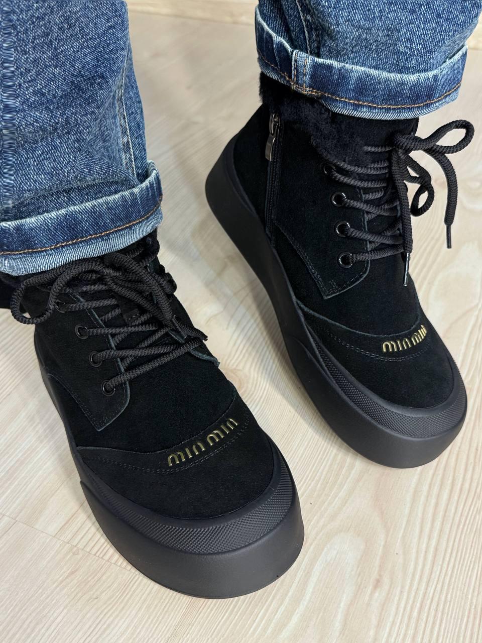 Черевики жіночі Hengji 677-1 замшеві високі кеди на хутрі р. 40 Чорний (5733) - фото 4 Черевики жіночі Hengji 677-1 замшеві високі кеди на хутрі р. 40 Чорний (5733) - фото 4