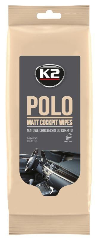 Салфетки влажные K2 Polo Matt Wipes для очистки панели приборов и пластиковых деталей матовые 24 шт. (2515641781)