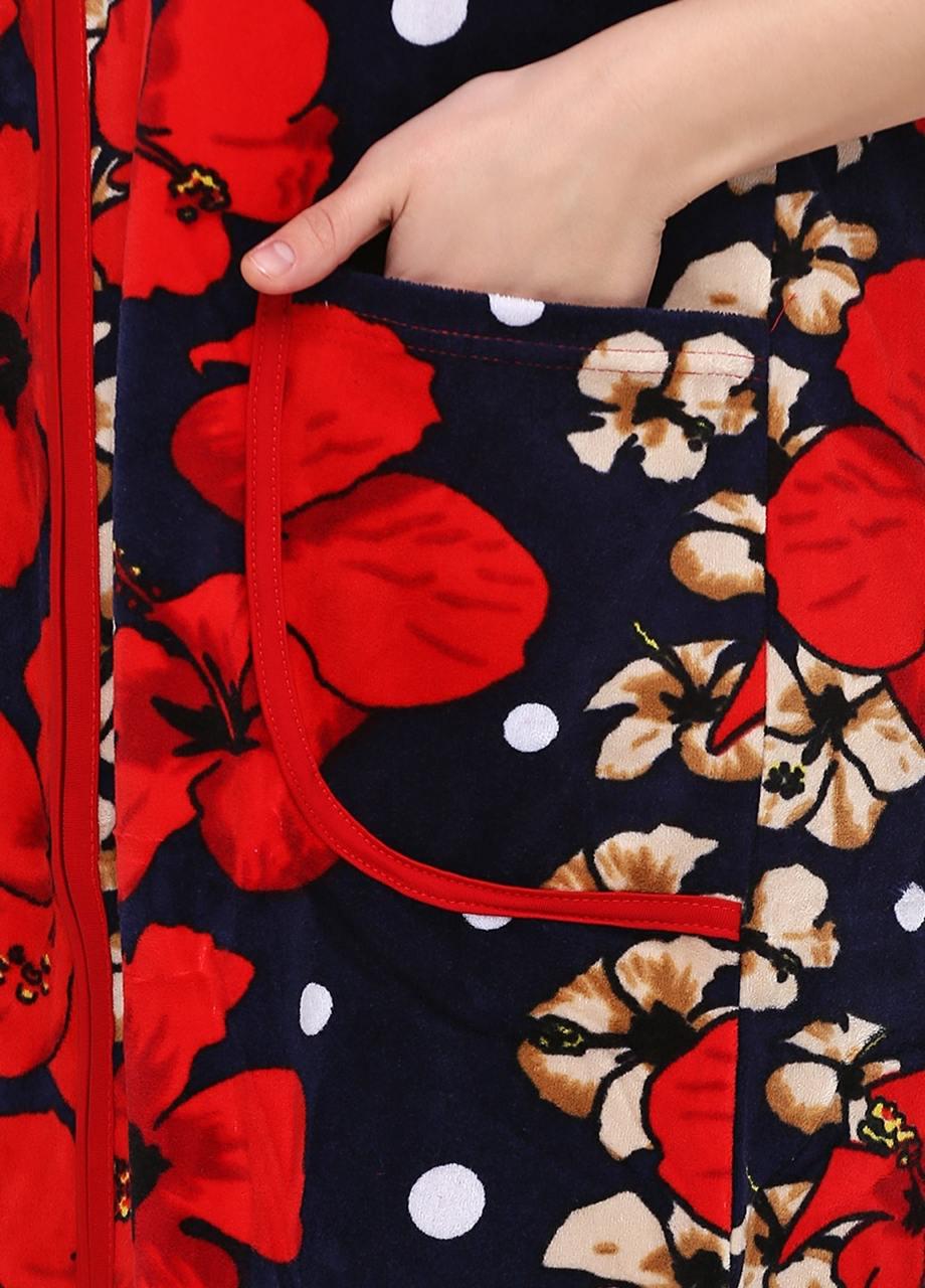 Халат Romeo Life велюр 2XL Темно-синий (1125-03-2XL) - фото 3