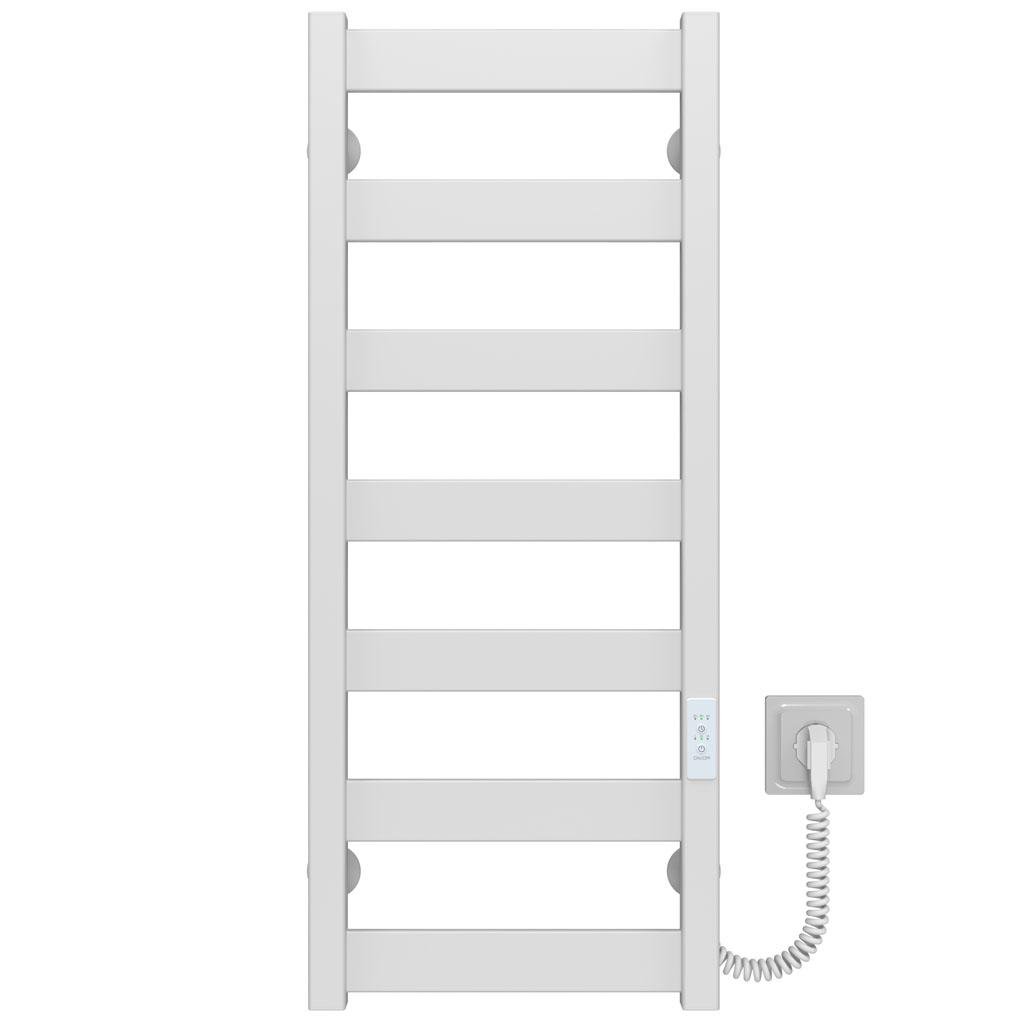Полотенцесушитель электрический Deffi Harmony П7 WD04 правое подключение крашеная сталь 400х800 мм Белый (B.HR.80.40.7.EWR4)