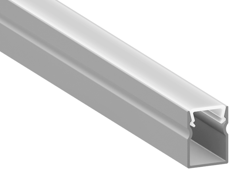 Профиль алюминиевый анодированный LEDUA АЛ-04-3 + рассеиватель для LED ленты накладной 2 м (3934)